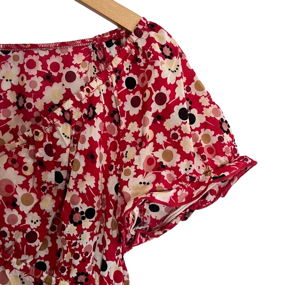 Floral Short Sleeve Cinched Mini Dress Size 10 - Picture 4 of 5
